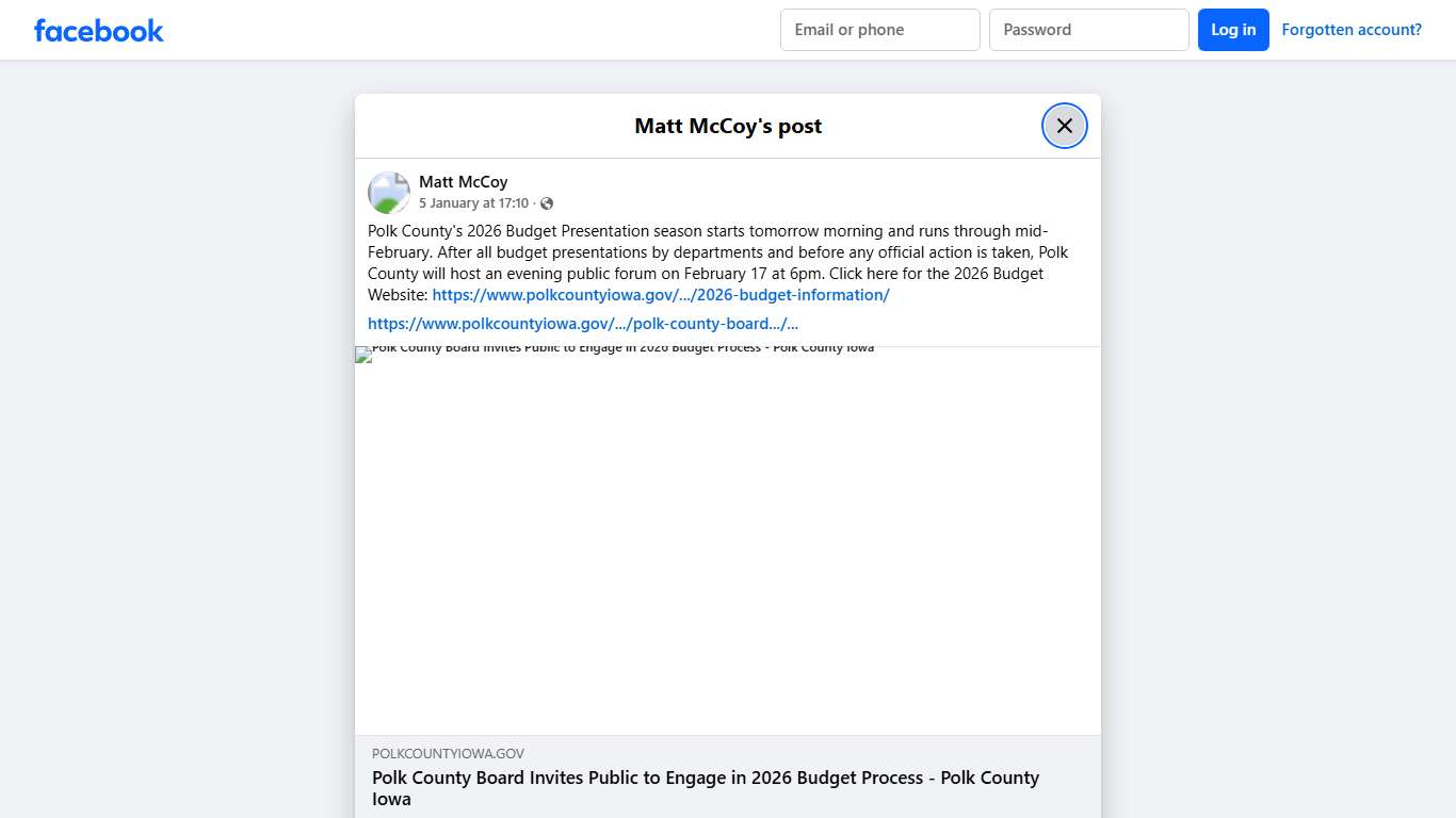 Matt McCoy - Polk County's 2026 Budget Presentation season... | Facebook